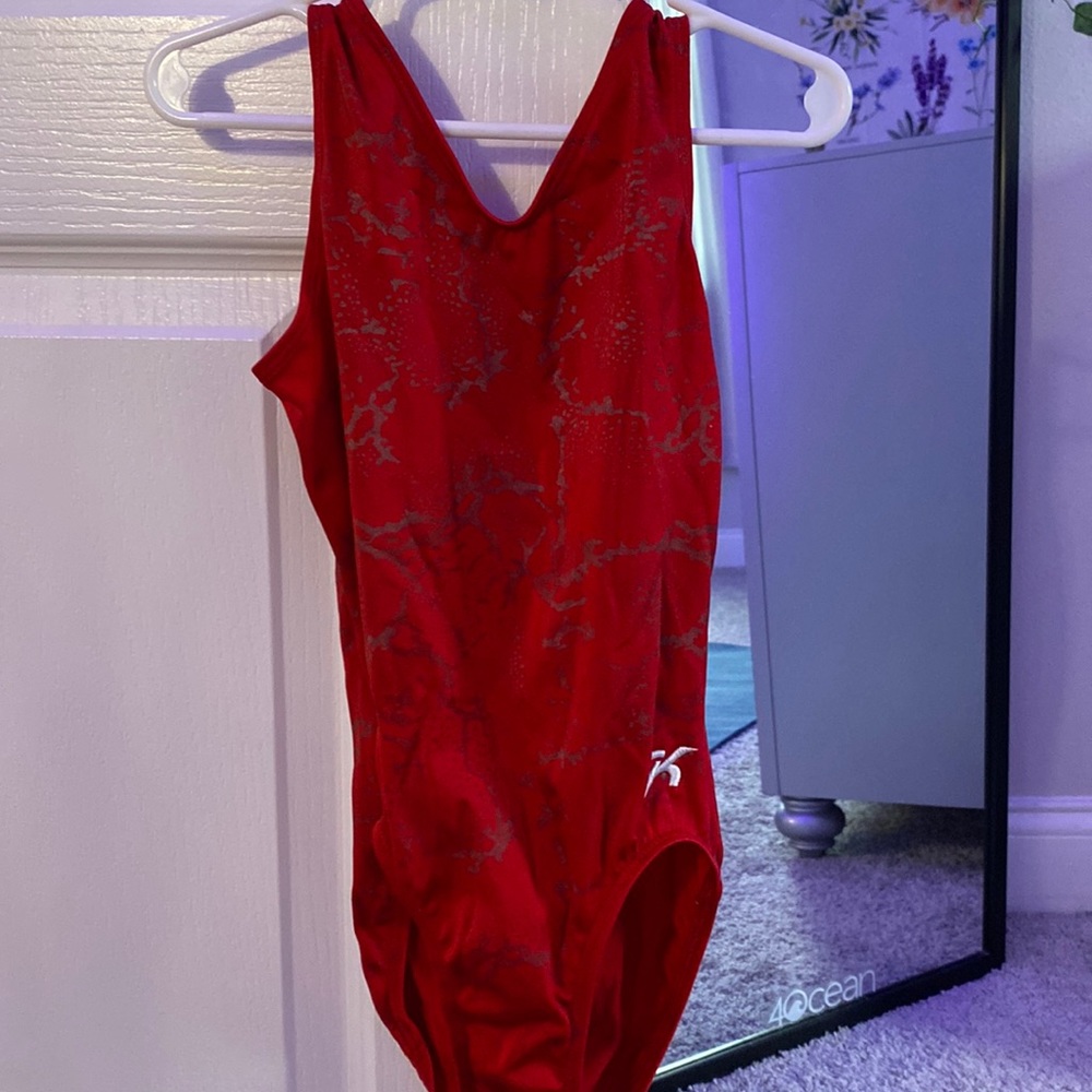 Red with snakeskin pattern leotard